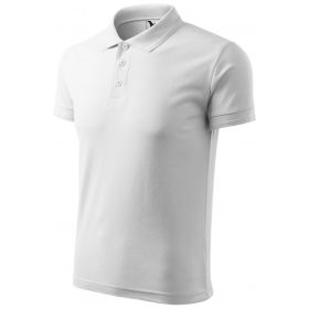 Adler fehér galléros pamut póló M