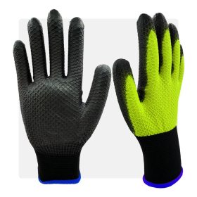 Latex mártott neon munkavédelmi kesztyű 