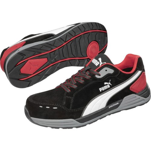 Puma Airtwist Blk Red low S3S ESD FO HRO SR munkavédelmi cipő