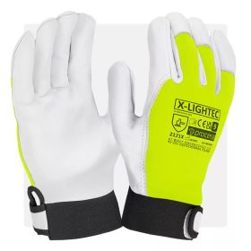 Tépőzáras FLUO kombinált kecskebőr sofőrkesztyű